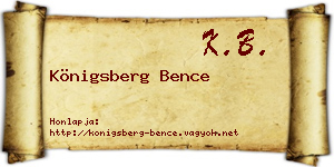 Königsberg Bence névjegykártya