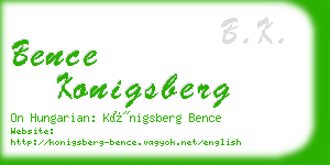 bence konigsberg business card